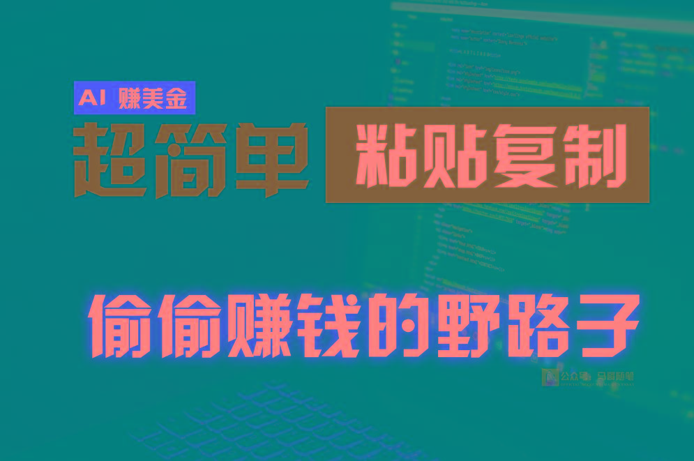 偷偷赚钱野路子，0成本海外淘金，无脑粘贴复制，稳定且超简单，适合副业兼职K叔网赚资源-网赚项目-副业赚钱-互联网创业-资源整合K叔网赚资源