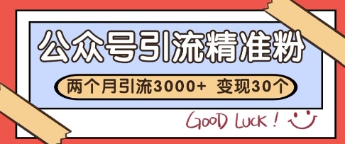 公众号精准粉引流玩法，2个月3000+精准粉，变现30个W【揭秘】K叔网赚资源-网赚项目-副业赚钱-互联网创业-资源整合K叔网赚资源