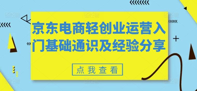 京东电商轻创业运营入门基础通识及经验分享K叔网赚资源-网赚项目-副业赚钱-互联网创业-资源整合K叔网赚资源