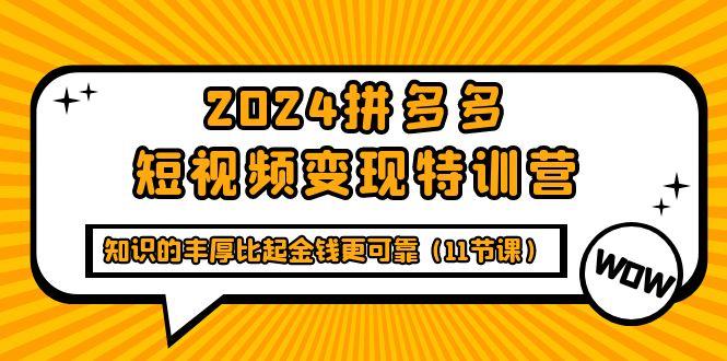 (9817期)2024拼多多短视频变现特训营，知识的丰厚比起金钱更可靠(11节课)K叔网赚资源-网赚项目-副业赚钱-互联网创业-资源整合K叔网赚资源