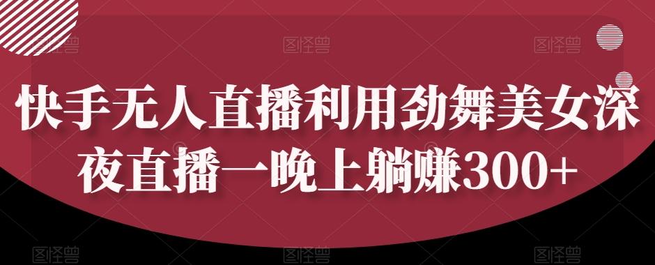 快手无人直播利用劲舞美女深夜直播一晚上躺赚300+K叔网赚资源-网赚项目-副业赚钱-互联网创业-资源整合K叔网赚资源