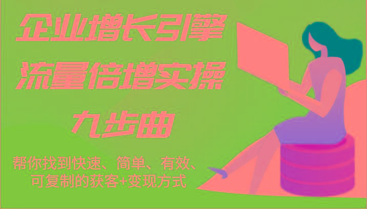 企业增长引擎流量倍增实操九步曲，帮你找到快速、简单、有效、可复制的获客+变现方式K叔网赚资源-网赚项目-副业赚钱-互联网创业-资源整合K叔网赚资源