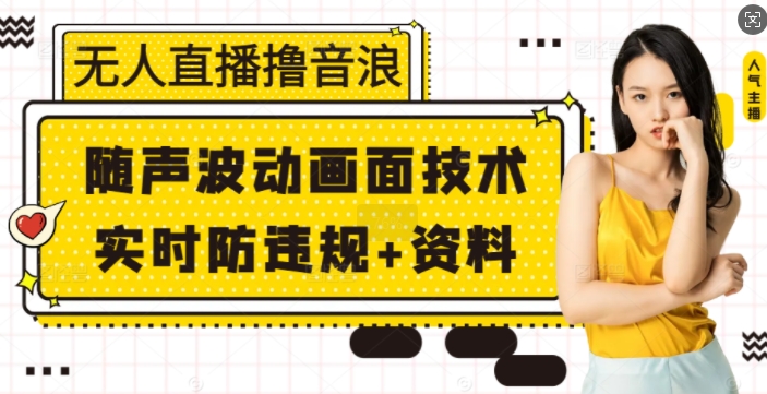 无人直播撸音浪+随声波动画面技术+实时防违规+资料【揭秘】K叔网赚资源-网赚项目-副业赚钱-互联网创业-资源整合K叔网赚资源