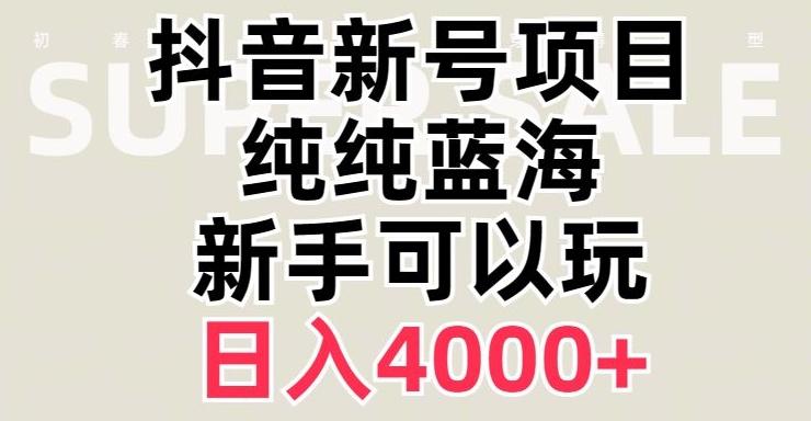 抖音蓝海赛道，必须是新账号，日入4000+【揭秘】K叔网赚资源-网赚项目-副业赚钱-互联网创业-资源整合K叔网赚资源