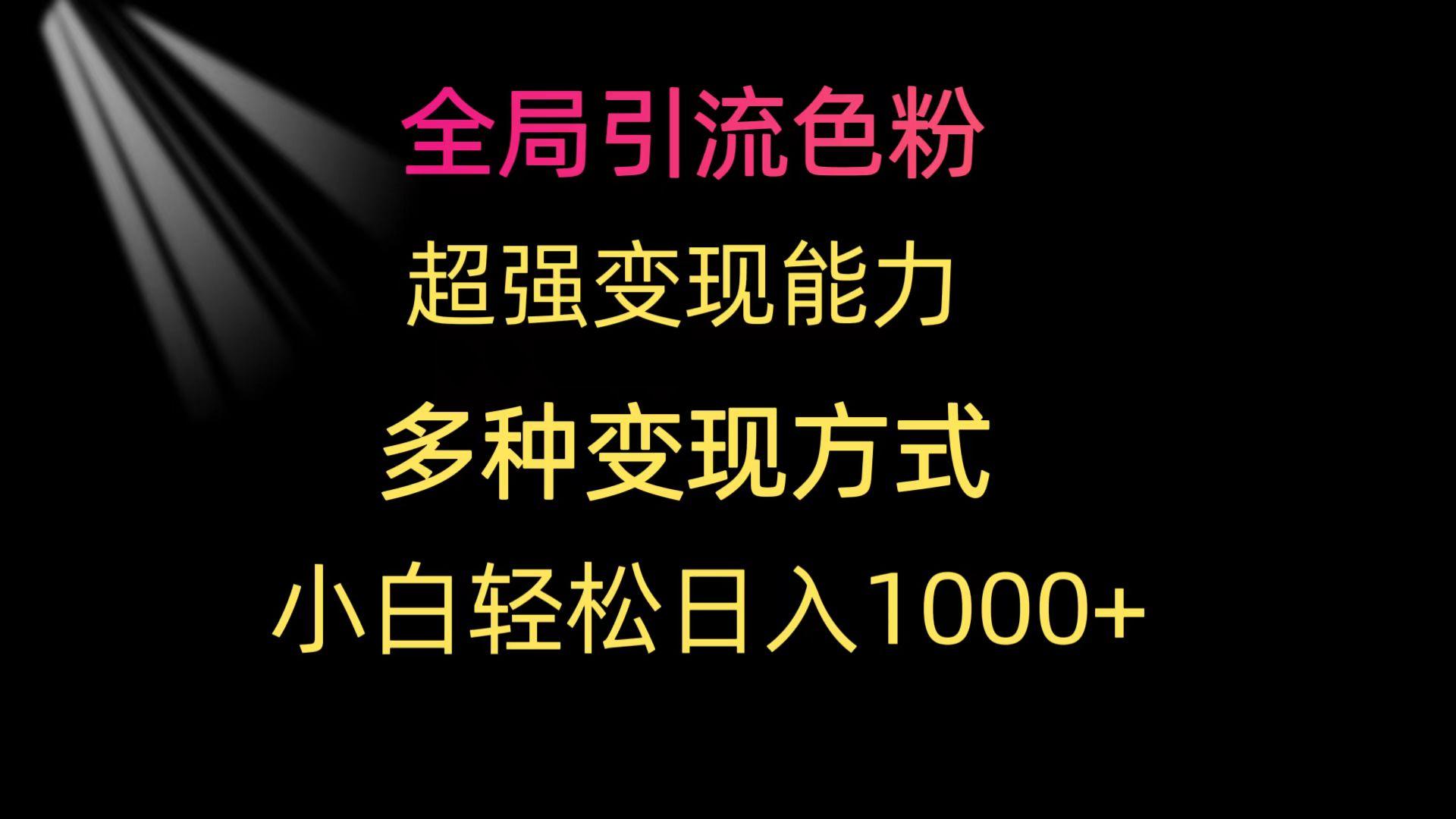 (9680期)全局引流色粉 超强变现能力 多种变现方式 小白轻松日入1000+K叔网赚资源-网赚项目-副业赚钱-互联网创业-资源整合K叔网赚资源