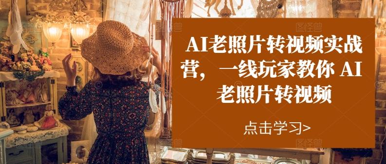 AI老照片转视频实战营，一线玩家教你AI老照片转视频K叔网赚资源-网赚项目-副业赚钱-互联网创业-资源整合K叔网赚资源