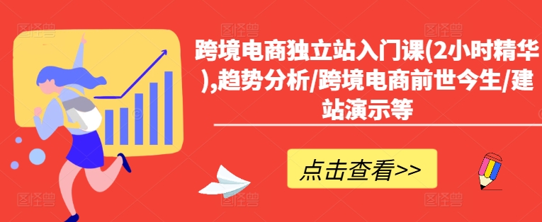跨境电商独立站入门课(2小时精华),趋势分析/跨境电商前世今生/建站演示等K叔网赚资源-网赚项目-副业赚钱-互联网创业-资源整合K叔网赚资源