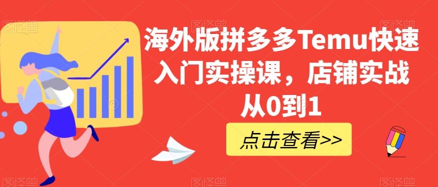 海外版拼多多Temu快速入门实操课，店铺实战从0到1K叔网赚资源-网赚项目-副业赚钱-互联网创业-资源整合K叔网赚资源