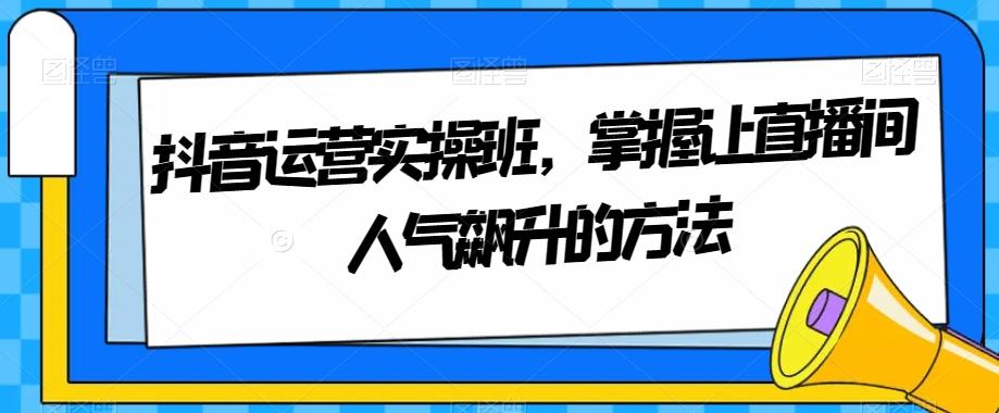 抖音运营实操班，掌握让直播间人气飙升的方法K叔网赚资源-网赚项目-副业赚钱-互联网创业-资源整合K叔网赚资源
