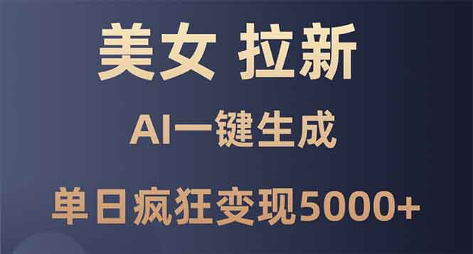 美女暴力拉新，通过AI一键生成，单日疯狂变现5000+，纯小白一学就会！K叔网赚资源-网赚项目-副业赚钱-互联网创业-资源整合K叔网赚资源