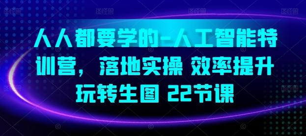人人都要学的-人工智能特训营，落地实操 效率提升 玩转生图(22节课)K叔网赚资源-网赚项目-副业赚钱-互联网创业-资源整合K叔网赚资源
