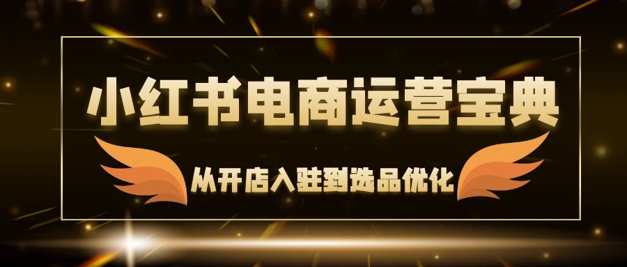 小红书电商运营宝典：从开店入驻到选品优化，一站式解决你的电商难题K叔网赚资源-网赚项目-副业赚钱-互联网创业-资源整合K叔网赚资源