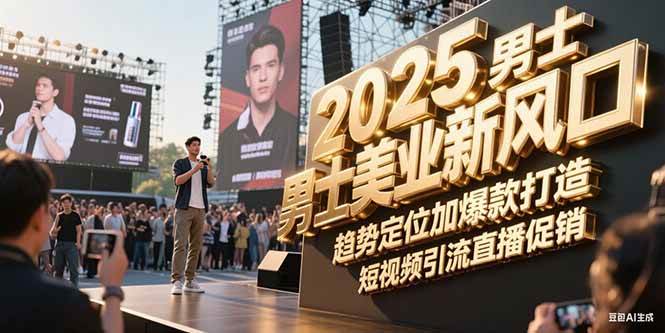 2025男士美业新风口，趋势定位加爆款打造，短视频引流直播促销K叔网赚资源-网赚项目-副业赚钱-互联网创业-资源整合K叔网赚资源