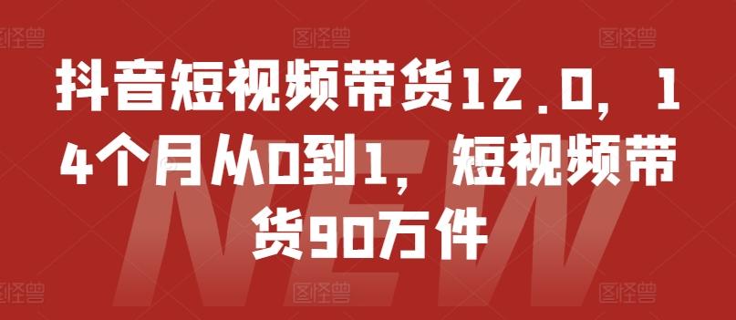 抖音短视频带货12.0，14个月从0到1，短视频带货90万件K叔网赚资源-网赚项目-副业赚钱-互联网创业-资源整合K叔网赚资源