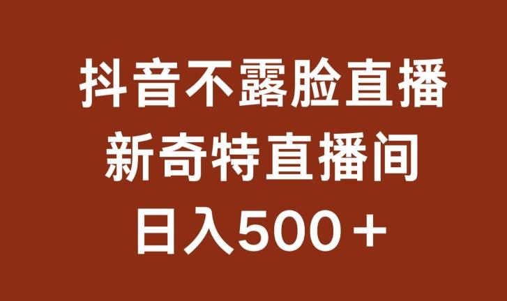 不露脸挂机直播，新奇特直播间，日入500+【揭秘】K叔网赚资源-网赚项目-副业赚钱-互联网创业-资源整合K叔网赚资源