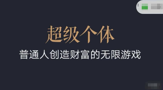 超级个体2024-2025翻盘指南，普通人创造财富的无限游戏K叔网赚资源-网赚项目-副业赚钱-互联网创业-资源整合K叔网赚资源