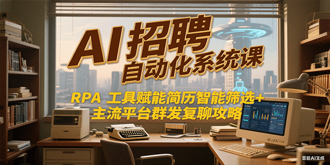 AI招聘自动化系统课，RPA工具赋能简历智能筛选+主流平台群发复聊全攻略K叔网赚资源-网赚项目-副业赚钱-互联网创业-资源整合K叔网赚资源