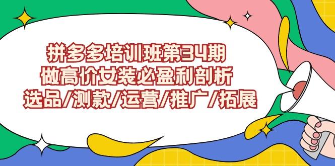 (9333期)拼多多培训班第34期：做高价女装必盈利剖析  选品/测款/运营/推广/拓展K叔网赚资源-网赚项目-副业赚钱-互联网创业-资源整合K叔网赚资源