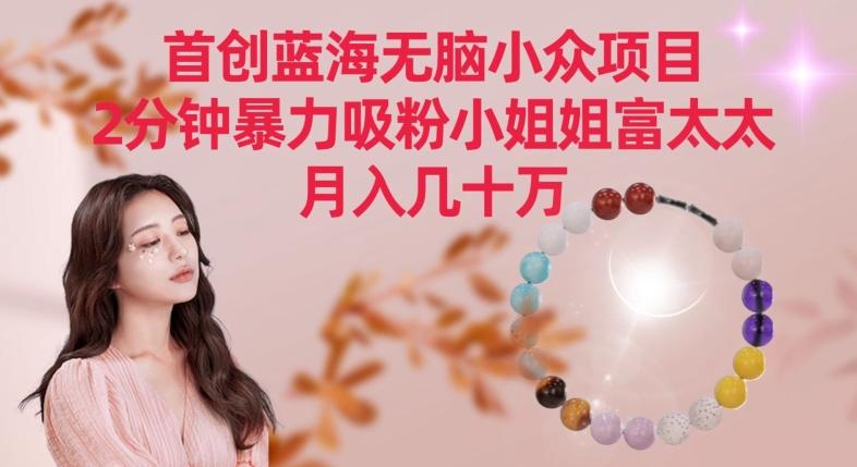 首创蓝海无脑小众项目，2分钟暴力吸粉小姐姐富太太，月入几十万【揭秘】K叔网赚资源-网赚项目-副业赚钱-互联网创业-资源整合K叔网赚资源