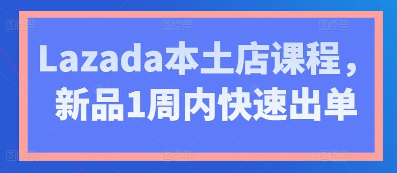 Lazada本土店课程，新品1周内快速出单K叔网赚资源-网赚项目-副业赚钱-互联网创业-资源整合K叔网赚资源