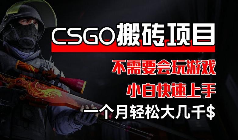 CSGO 装备搬砖项目，操作简单，不需要会玩游戏，小白也能快速上手，一个月轻松大几千【揭秘】K叔网赚资源-网赚项目-副业赚钱-互联网创业-资源整合K叔网赚资源