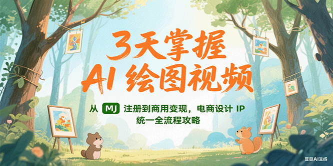 3天掌握AI绘图视频，从MJ 注册到商用变现，电商设计IP统一全流程攻略K叔网赚资源-网赚项目-副业赚钱-互联网创业-资源整合K叔网赚资源