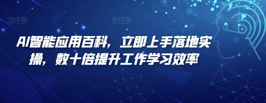 AI智能应用百科，​立即上手落地实操，数十倍提升工作学习效率K叔网赚资源-网赚项目-副业赚钱-互联网创业-资源整合K叔网赚资源