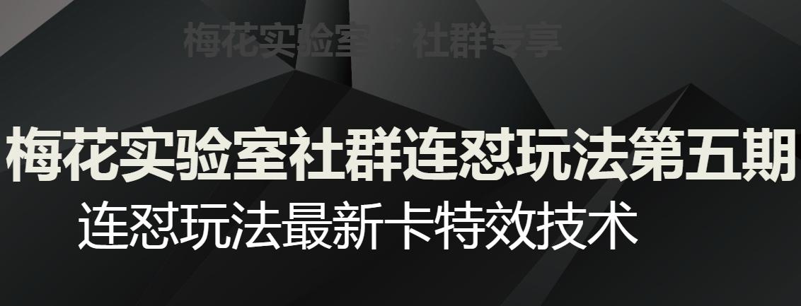 梅花实验室社群连怼玩法第五期，视频号连怼玩法最新卡特效技术K叔网赚资源-网赚项目-副业赚钱-互联网创业-资源整合K叔网赚资源