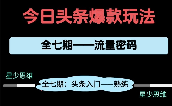 头条系列全七期项目拆解，全是干货，新手从0-1必经过程，99的人会踩的坑K叔网赚资源-网赚项目-副业赚钱-互联网创业-资源整合K叔网赚资源