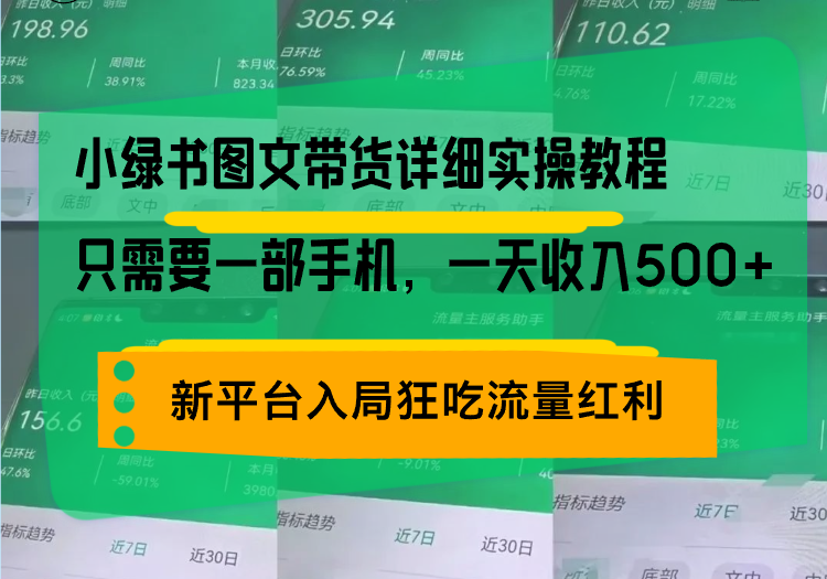 小绿书图文带货详细实操教程，只需要一部手机，一天收入500+，轻松变现K叔网赚资源-网赚项目-副业赚钱-互联网创业-资源整合K叔网赚资源