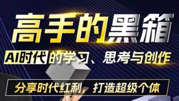 高手的黑箱：AI时代学习、思考与创作-分红时代红利，打造超级个体K叔网赚资源-网赚项目-副业赚钱-互联网创业-资源整合K叔网赚资源
