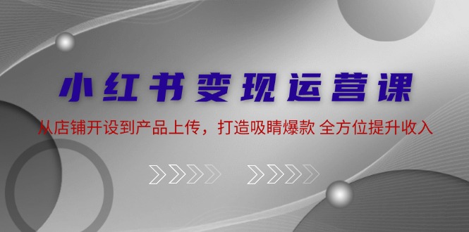 小红书变现运营课：从店铺开设到产品上传，打造吸睛爆款 全方位提升收入K叔网赚资源-网赚项目-副业赚钱-互联网创业-资源整合K叔网赚资源
