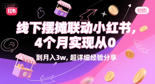 线下摆摊联动小红书，4 个月实现从 0 到月入3w，超详细经验分享K叔网赚资源-网赚项目-副业赚钱-互联网创业-资源整合K叔网赚资源