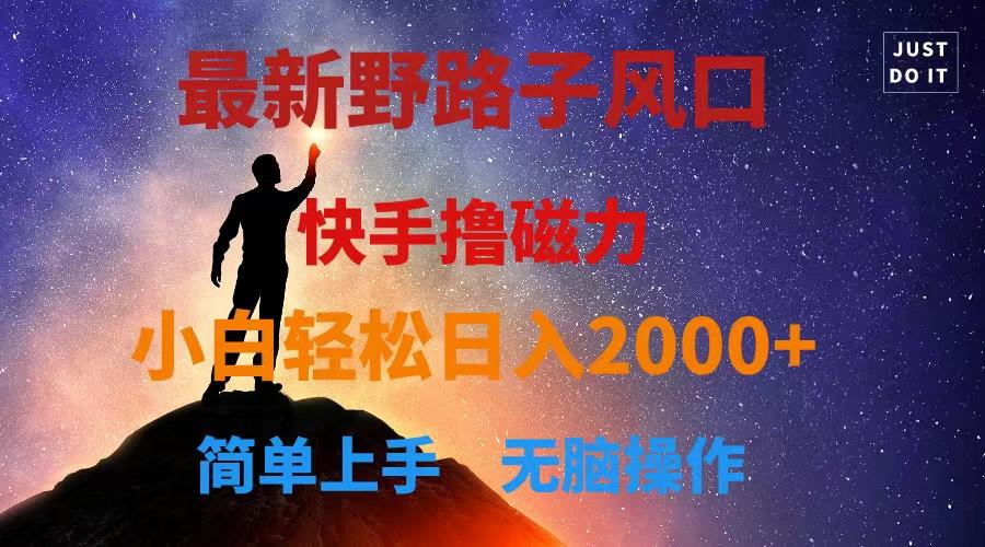 最新风口！快手撸磁力，野路子，小白无脑操作日入2000+K叔网赚资源-网赚项目-副业赚钱-互联网创业-资源整合K叔网赚资源