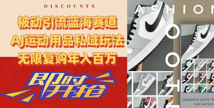 被动引流蓝海赛道，AJ运动用品私域玩法，无限复购年入百万【揭秘】K叔网赚资源-网赚项目-副业赚钱-互联网创业-资源整合K叔网赚资源