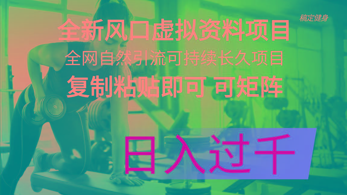 全新风口虚拟资料项目 全网自然引流可持续长久项目 复制粘贴即可可矩阵…K叔网赚资源-网赚项目-副业赚钱-互联网创业-资源整合K叔网赚资源