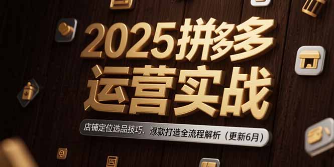2025拼多多运营实战：店铺定位选品技巧，爆款打造全流程解析(更新6月K叔网赚资源-网赚项目-副业赚钱-互联网创业-资源整合K叔网赚资源