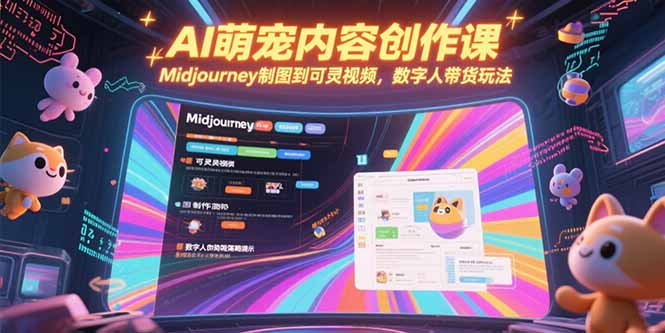 AI萌宠内容创作课，Midjourney制图到可灵视频，数字人带货玩法K叔网赚资源-网赚项目-副业赚钱-互联网创业-资源整合K叔网赚资源