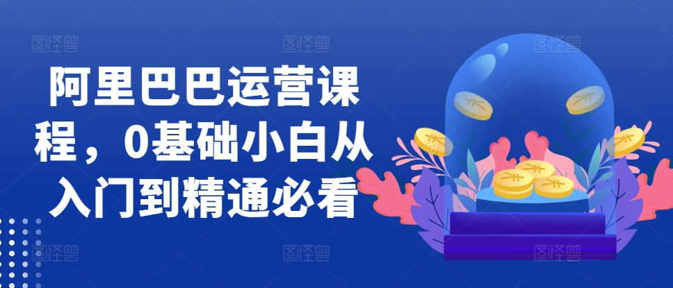 阿里巴巴运营课程，0基础小白从入门到精通必看K叔网赚资源-网赚项目-副业赚钱-互联网创业-资源整合K叔网赚资源