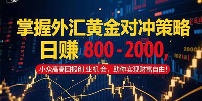 掌握外汇黄金对冲策略，日赚 800 – 2000，小众高回报创业机会，助你实…K叔网赚资源-网赚项目-副业赚钱-互联网创业-资源整合K叔网赚资源