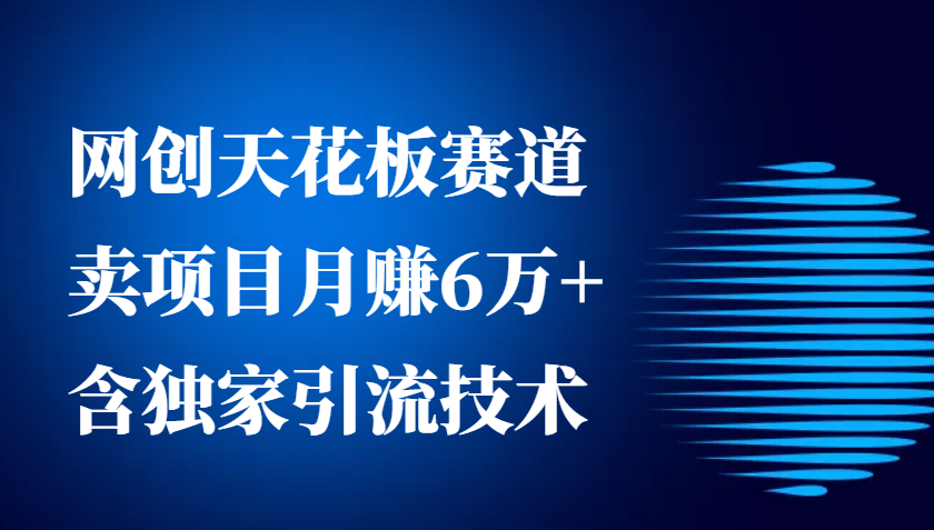网创天花板赛道，卖项目月赚6万+，含独家引流技术(共26节课)K叔网赚资源-网赚项目-副业赚钱-互联网创业-资源整合K叔网赚资源