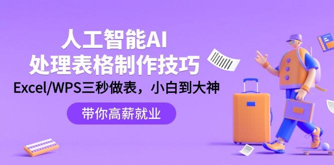 (9459期)人工智能-AI处理表格制作技巧：Excel/WPS三秒做表，大神到小白K叔网赚资源-网赚项目-副业赚钱-互联网创业-资源整合K叔网赚资源
