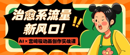 治愈系流量新风口，AI+宫崎骏动画创作实战课，从0到1打造爆款视频K叔网赚资源-网赚项目-副业赚钱-互联网创业-资源整合K叔网赚资源