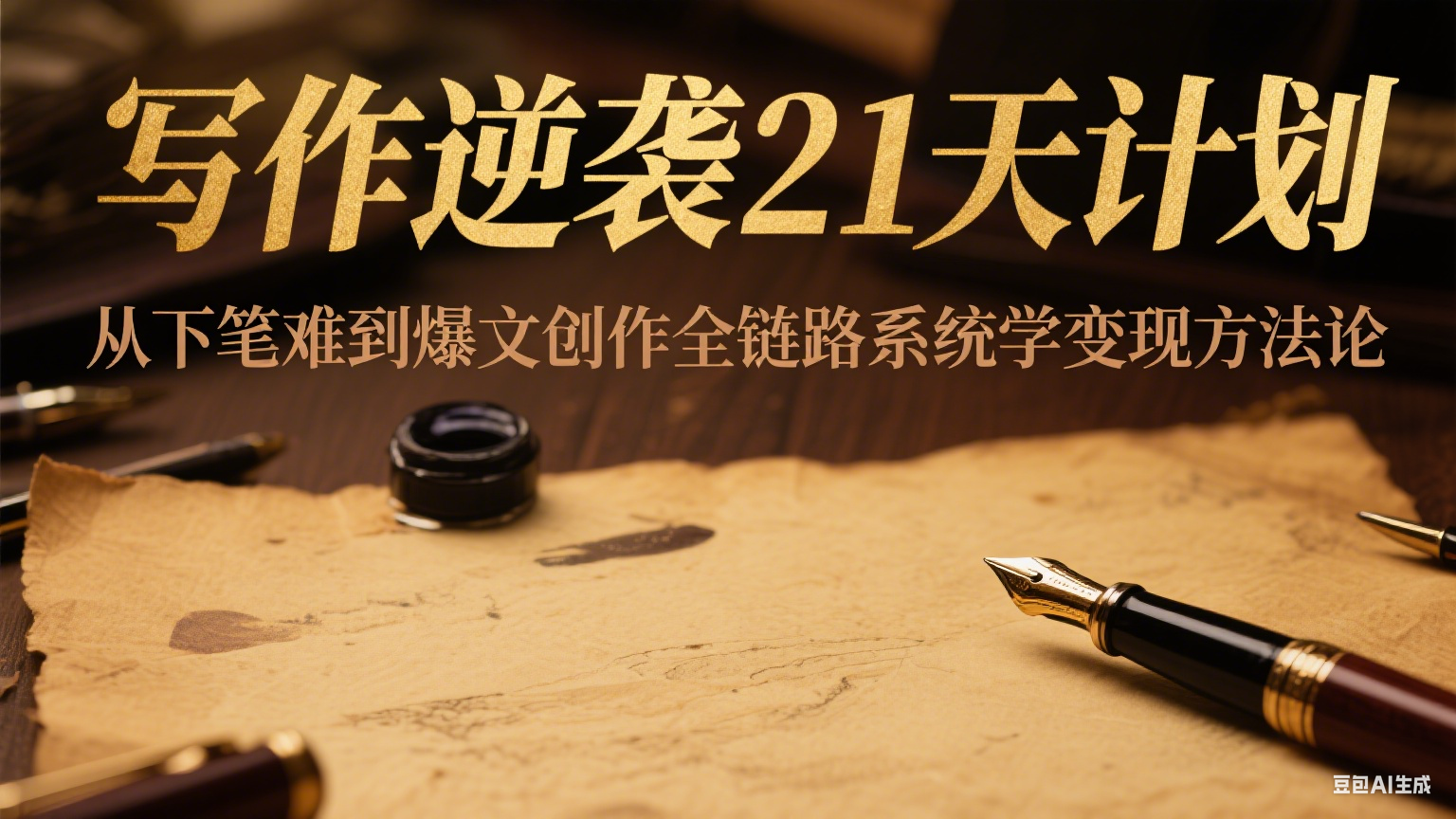 写作逆袭21天计划：从下笔难到爆文创作全链路系统学变现方法论K叔网赚资源-网赚项目-副业赚钱-互联网创业-资源整合K叔网赚资源