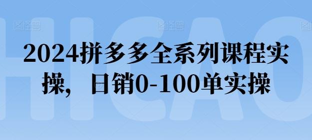 2024拼多多全系列课程实操，日销0-100单实操【必看】K叔网赚资源-网赚项目-副业赚钱-互联网创业-资源整合K叔网赚资源