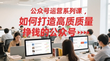 公众号运营系列课，如何打造高质量挣钱的公众号K叔网赚资源-网赚项目-副业赚钱-互联网创业-资源整合K叔网赚资源