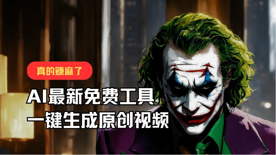 最新免费AI工具，一键生成原创视频，佛系搬运，轻松月入10000+！K叔网赚资源-网赚项目-副业赚钱-互联网创业-资源整合K叔网赚资源