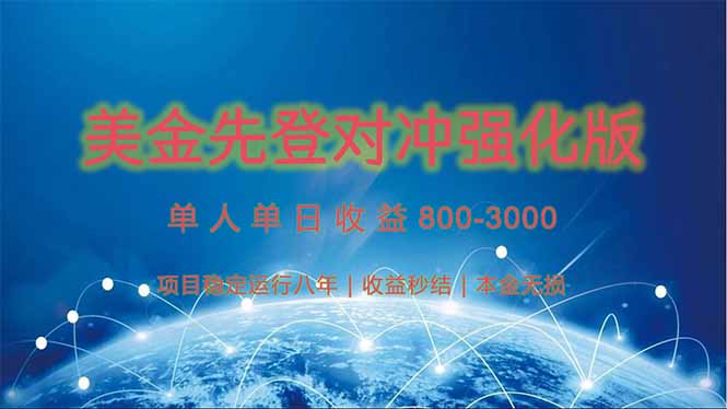 美金先登计划对冲强化版，2025年黑马中最暴力收益日收益1k-4k(可放大…K叔网赚资源-网赚项目-副业赚钱-互联网创业-资源整合K叔网赚资源