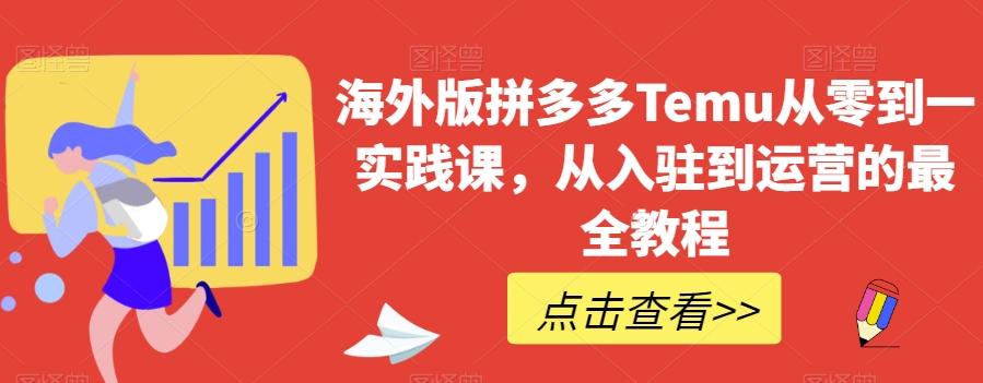 海外版拼多多Temu从零到一实践课，从入驻到运营的最全教程K叔网赚资源-网赚项目-副业赚钱-互联网创业-资源整合K叔网赚资源