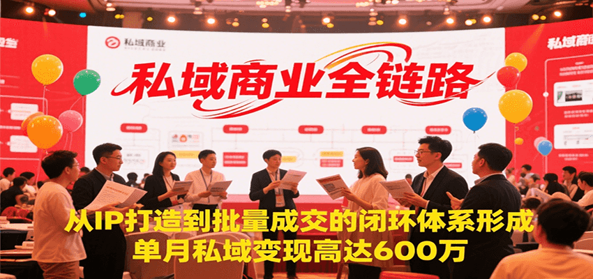 私域商业全链路，从IP打造到批量成交的闭环体系形成，单月私域变现600万K叔网赚资源-网赚项目-副业赚钱-互联网创业-资源整合K叔网赚资源